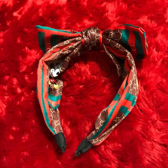 Beautiful stylish Disney Mickey Mouse/GG headband w/ bow. Burgundy. One size - Picture 9 of 9